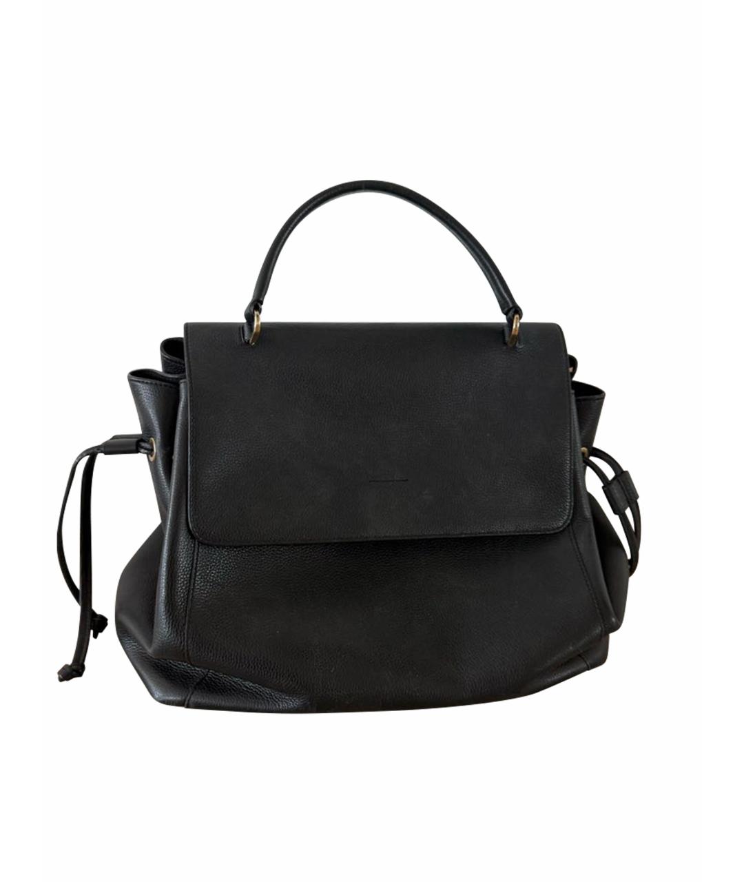 LANVIN Черная кожаная сумка с короткими ручками, фото 1