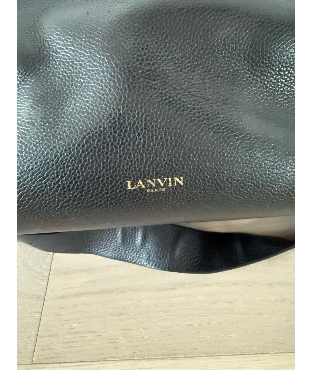 LANVIN Черная кожаная сумка с короткими ручками, фото 7