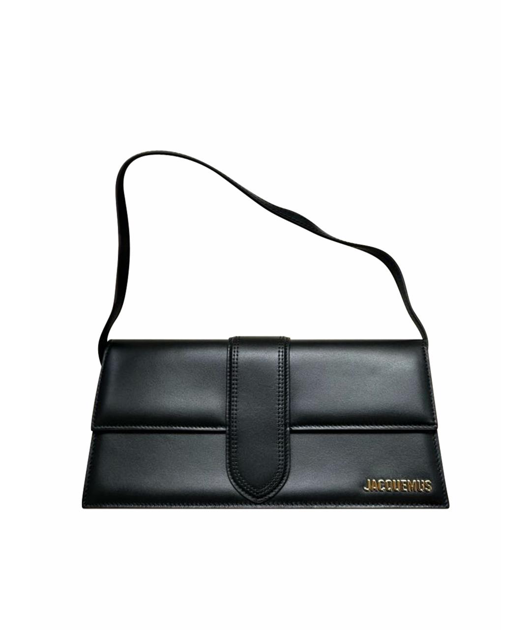 JACQUEMUS Черная кожаная сумка через плечо, фото 1
