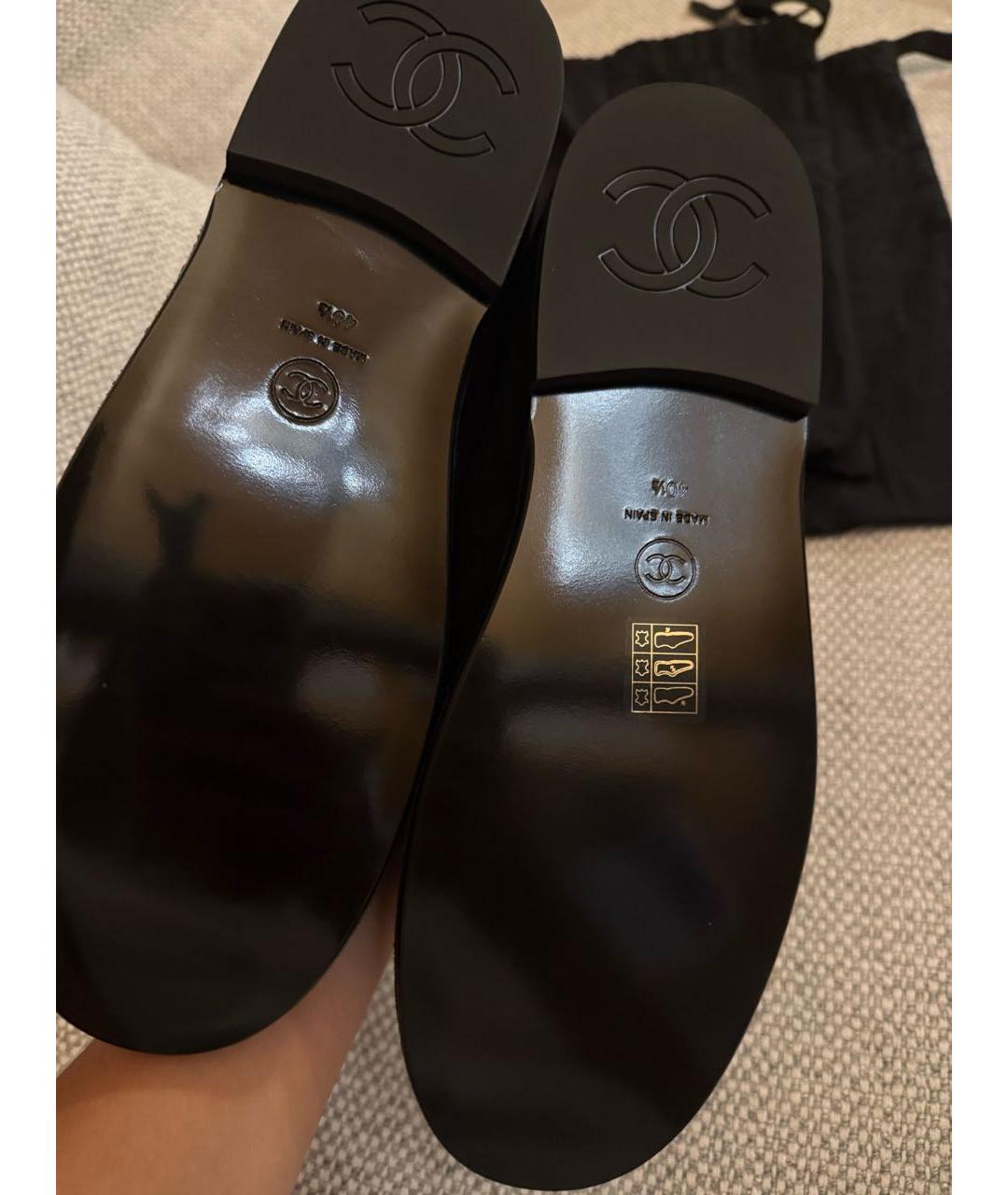 CHANEL Черные замшевые лоферы, фото 3