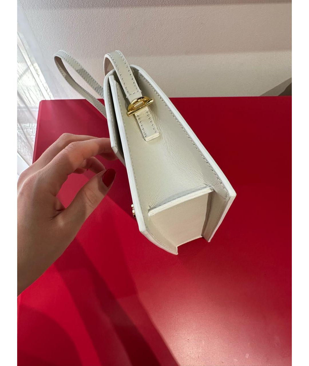 JACQUEMUS Белая кожаная сумка через плечо, фото 2