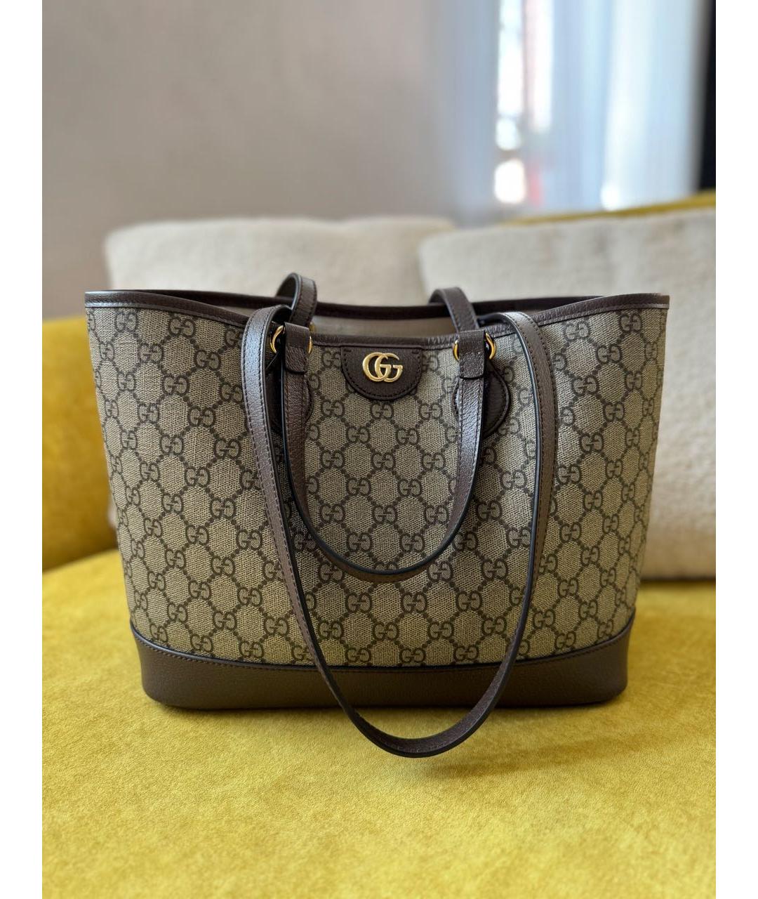 GUCCI Бежевая сумка тоут, фото 9
