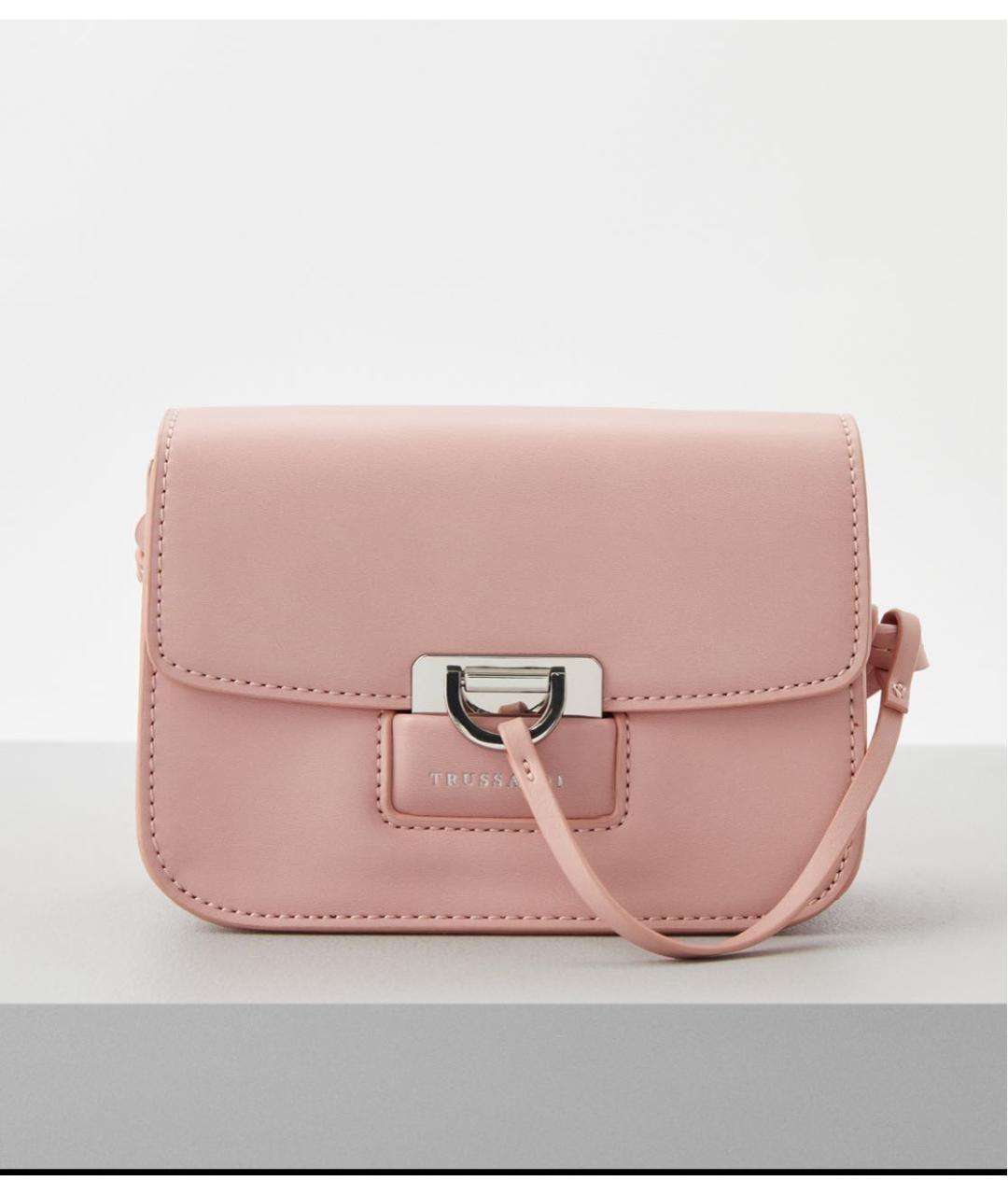 TRUSSARDI Розовая сумка через плечо из искусственной кожи, фото 5