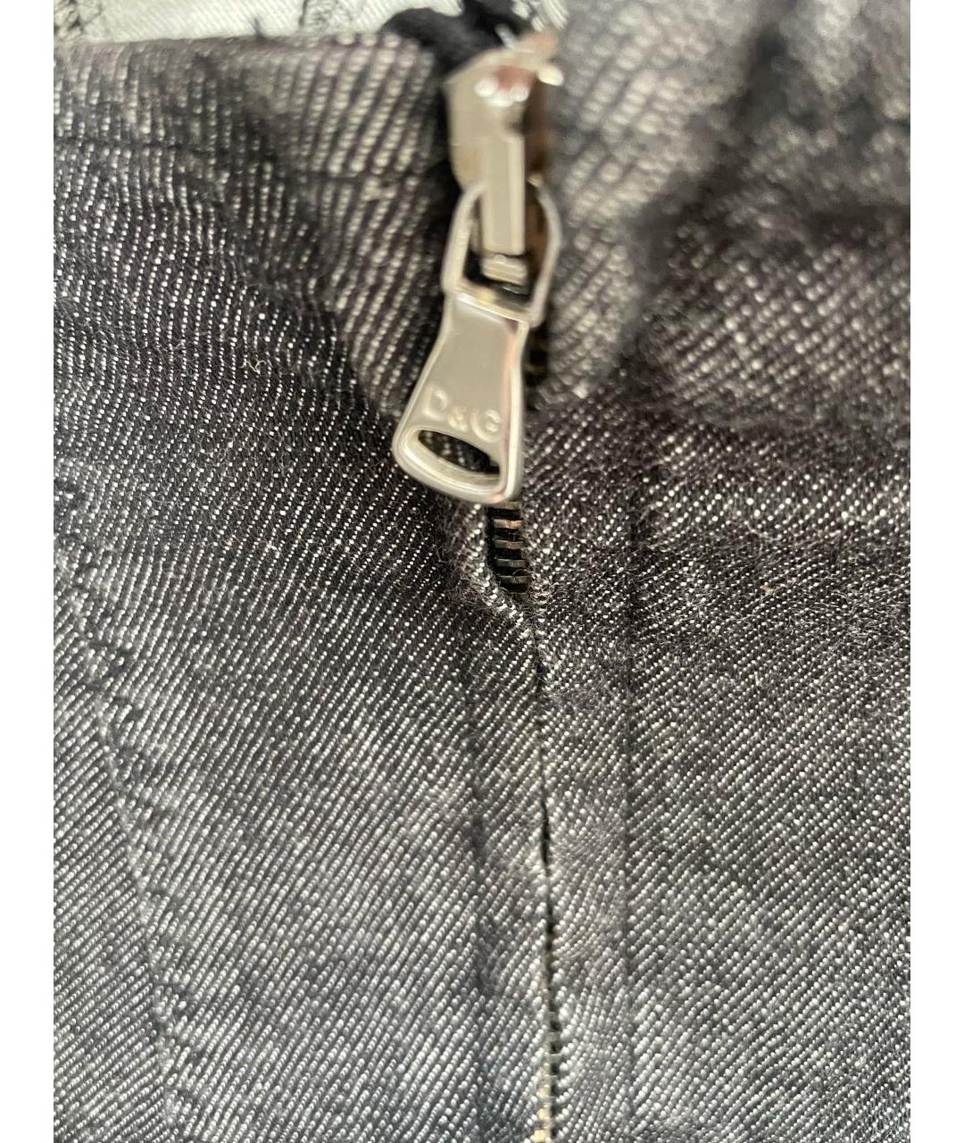 DOLCE&GABBANA Черное деним коктейльное платье, фото 3