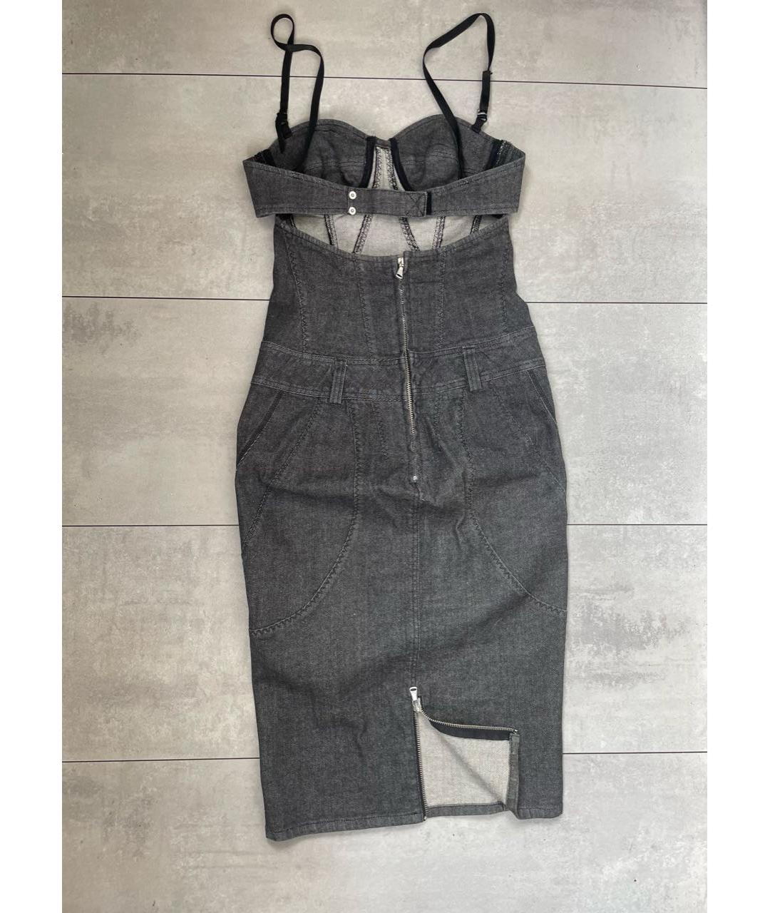 DOLCE&GABBANA Черное деним коктейльное платье, фото 2