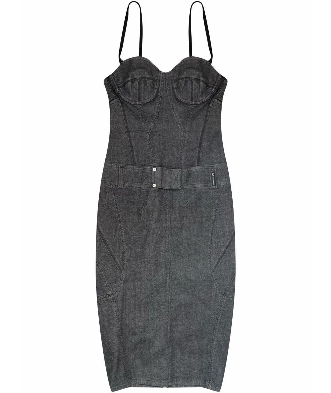 DOLCE&GABBANA Черное деним коктейльное платье, фото 1