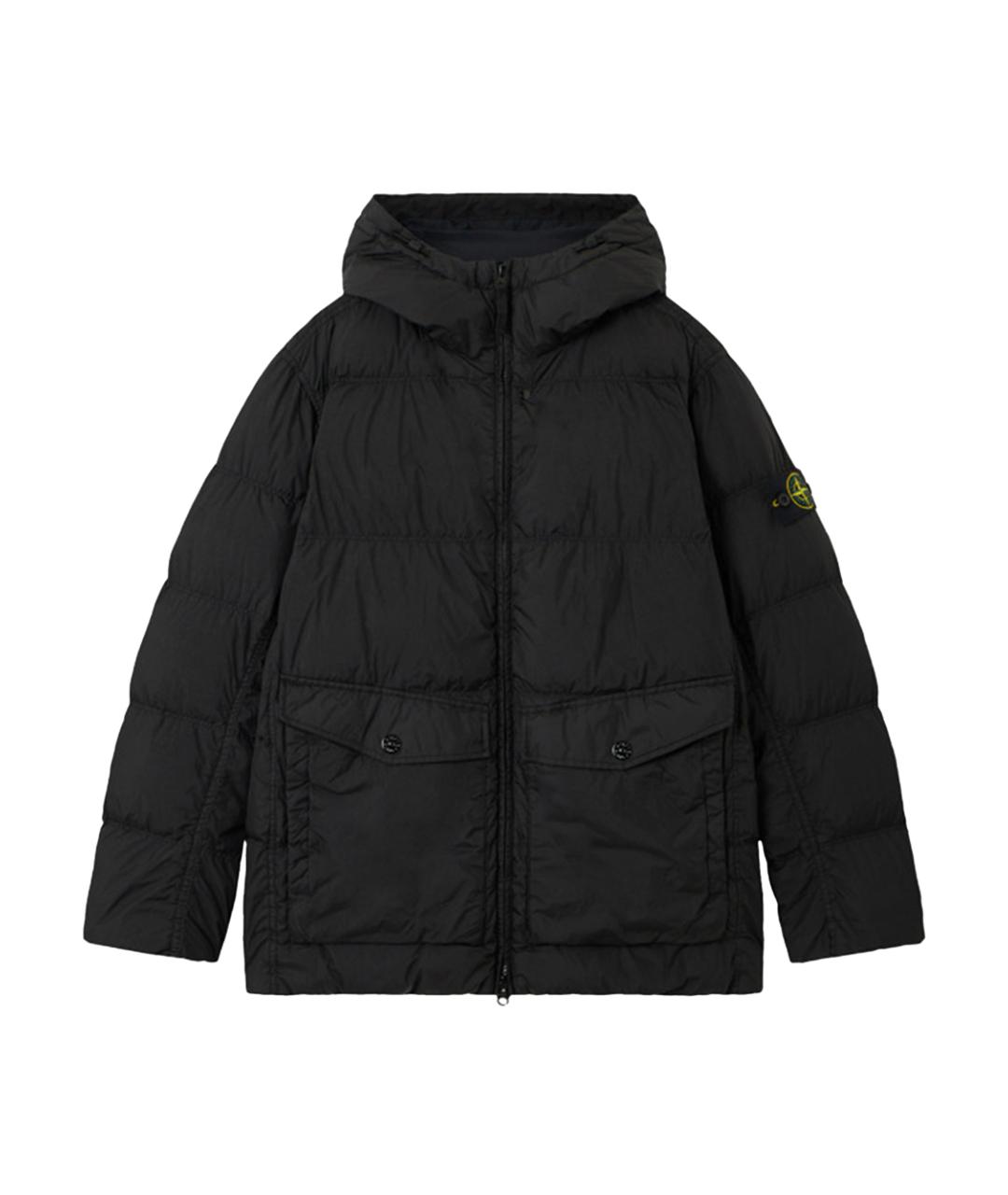 STONE ISLAND Черная полиамидовая куртка, фото 1