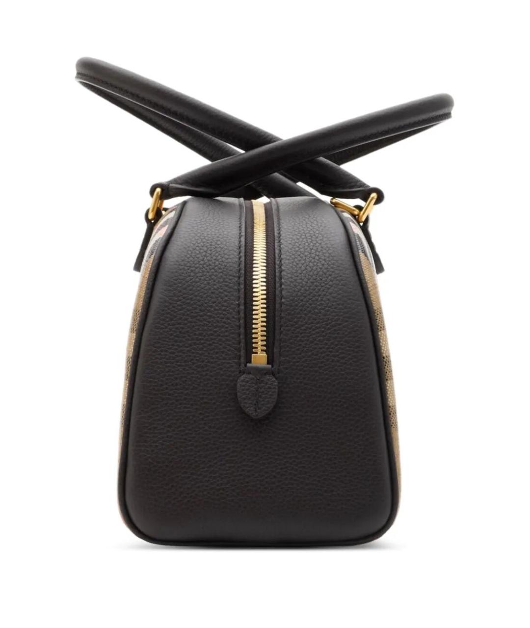 BURBERRY Коричневая кожаная сумка с короткими ручками, фото 3