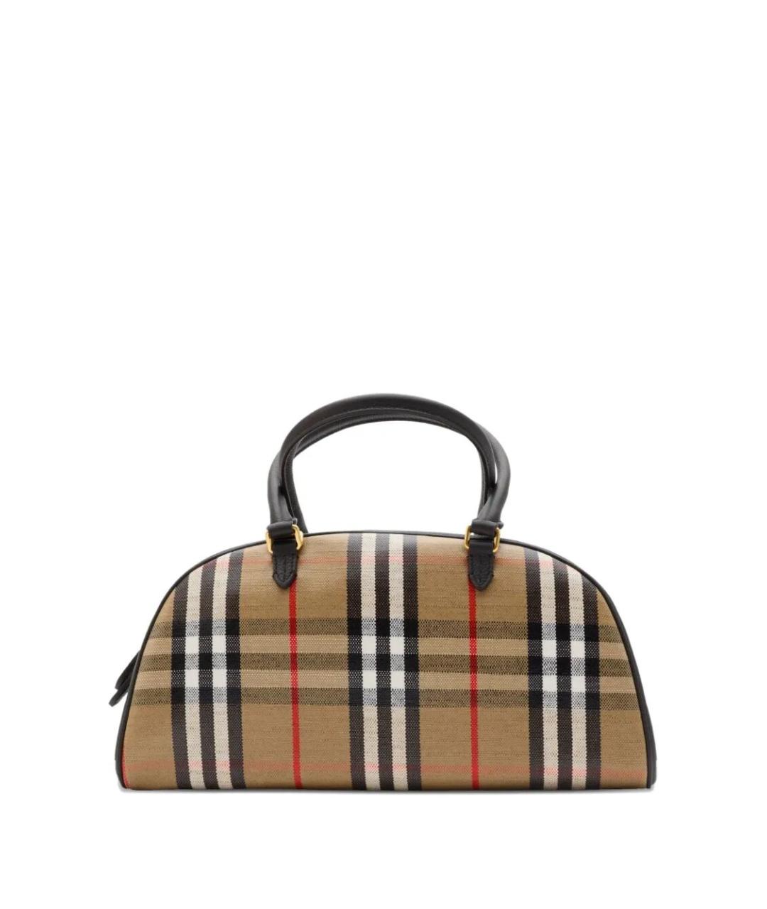 BURBERRY Коричневая кожаная сумка с короткими ручками, фото 2