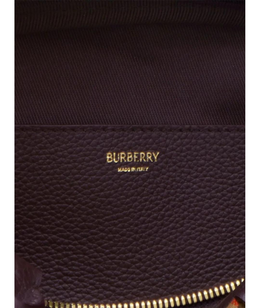 BURBERRY Коричневая кожаная сумка с короткими ручками, фото 4