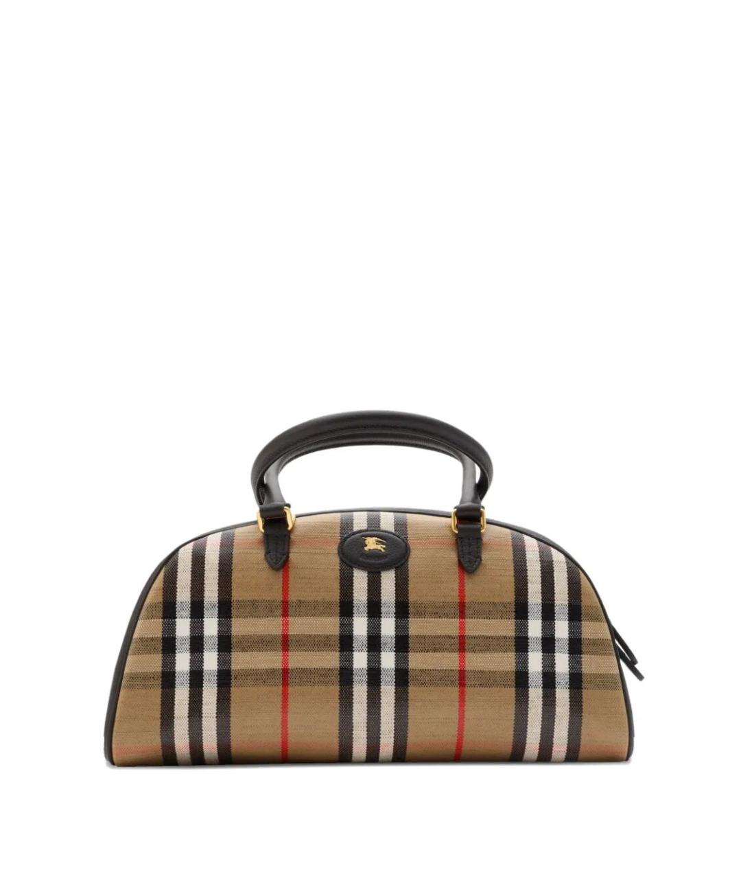 BURBERRY Коричневая кожаная сумка с короткими ручками, фото 1
