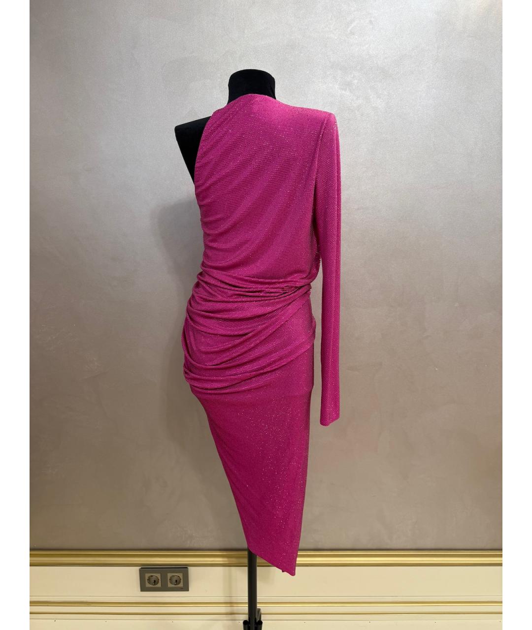 ALEXANDRE VAUTHIER Фуксия вискозное коктейльное платье, фото 2
