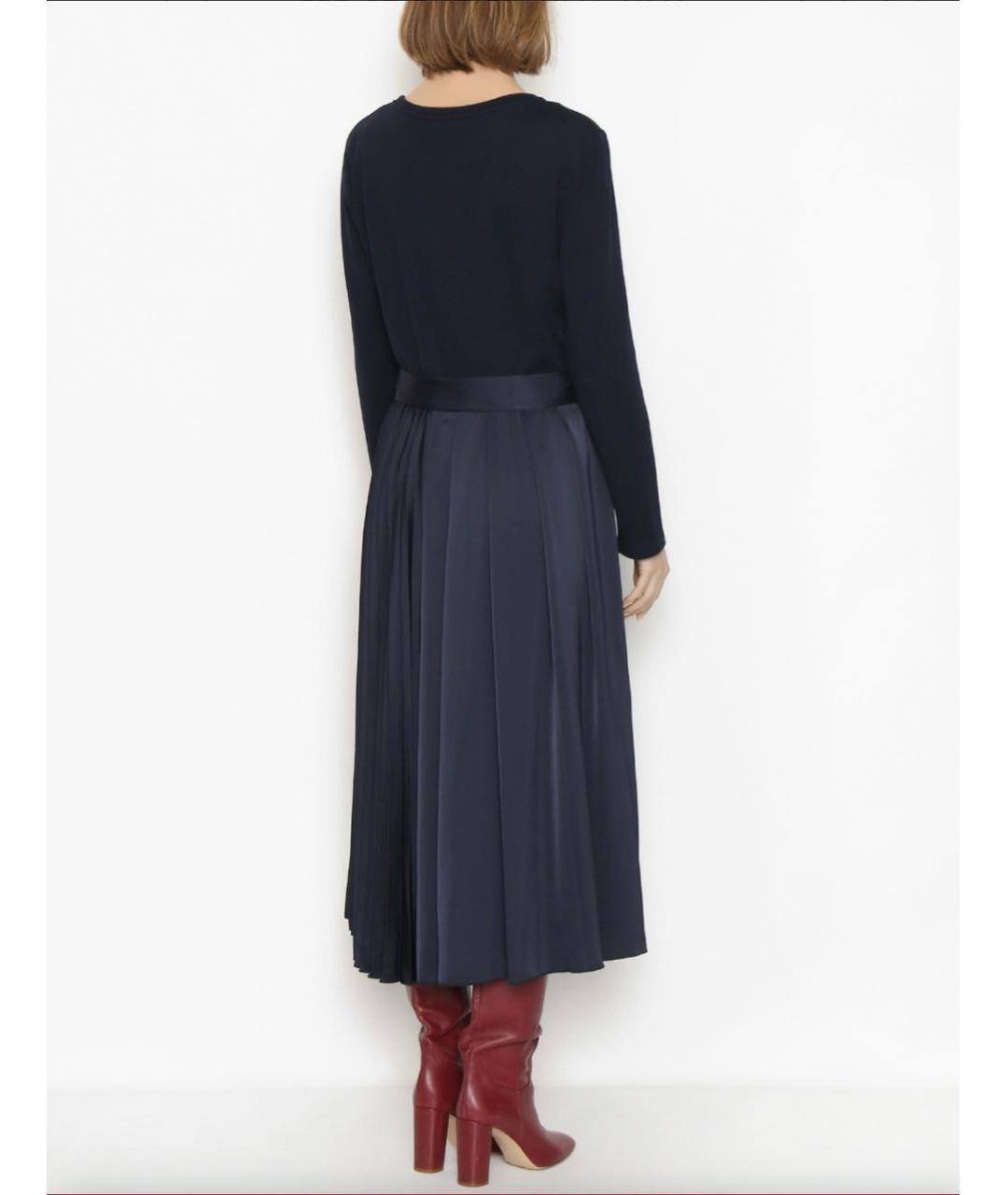 WEEKEND MAX MARA Темно-синее вискозное повседневное платье, фото 7