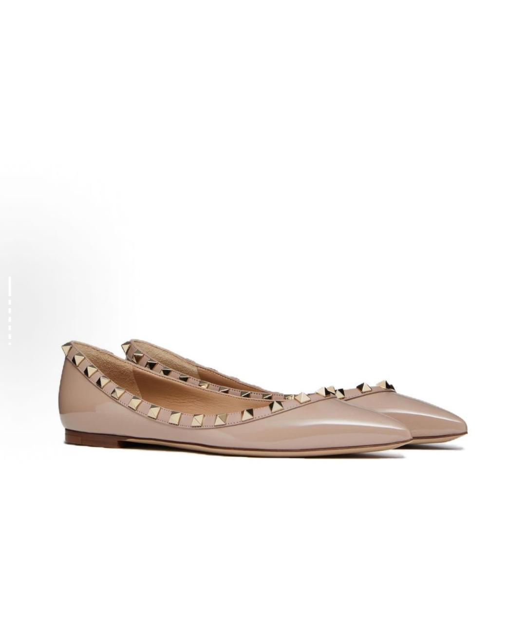 VALENTINO Бежевые туфли из лакированной кожи, фото 4