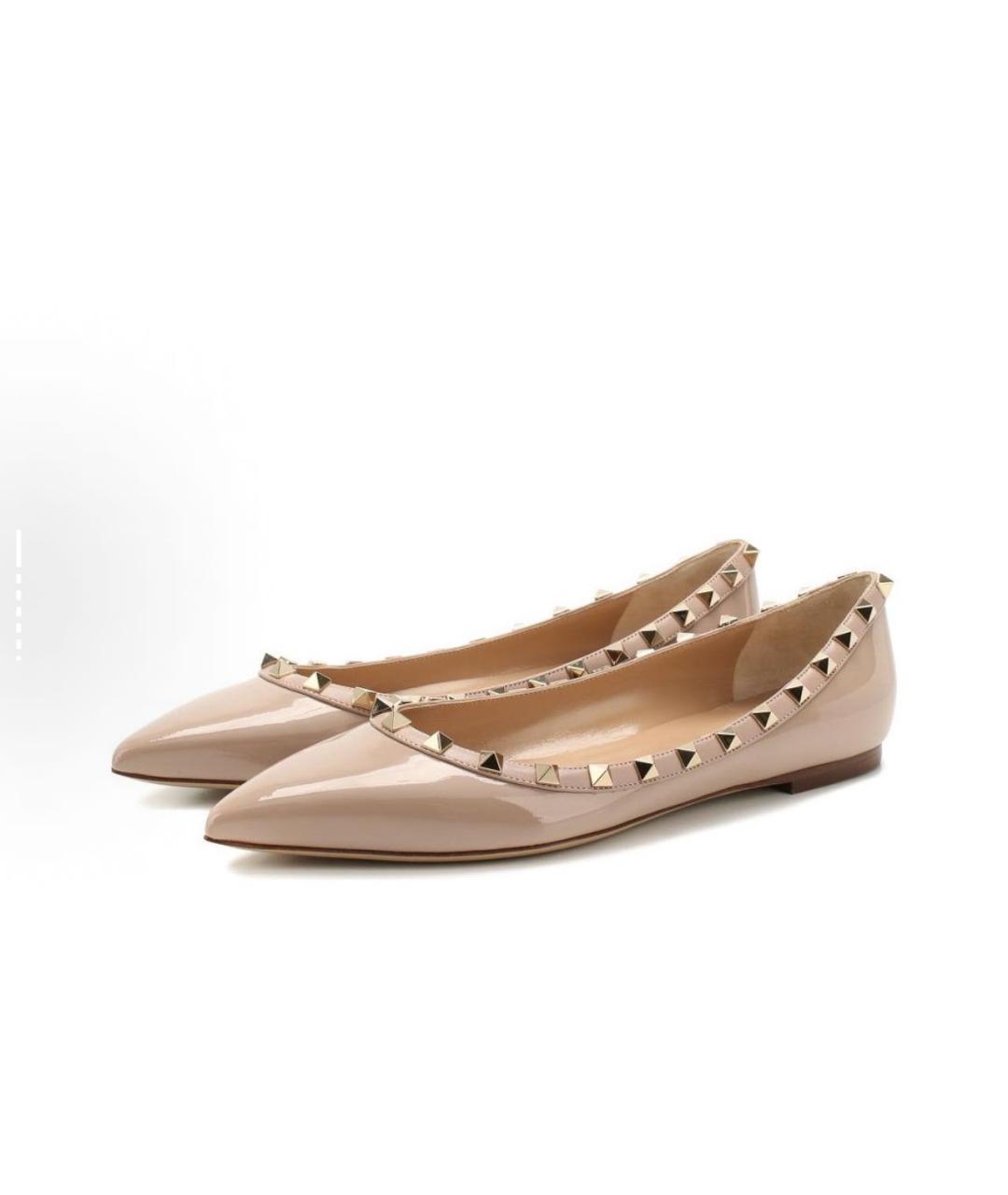 VALENTINO Бежевые туфли из лакированной кожи, фото 3
