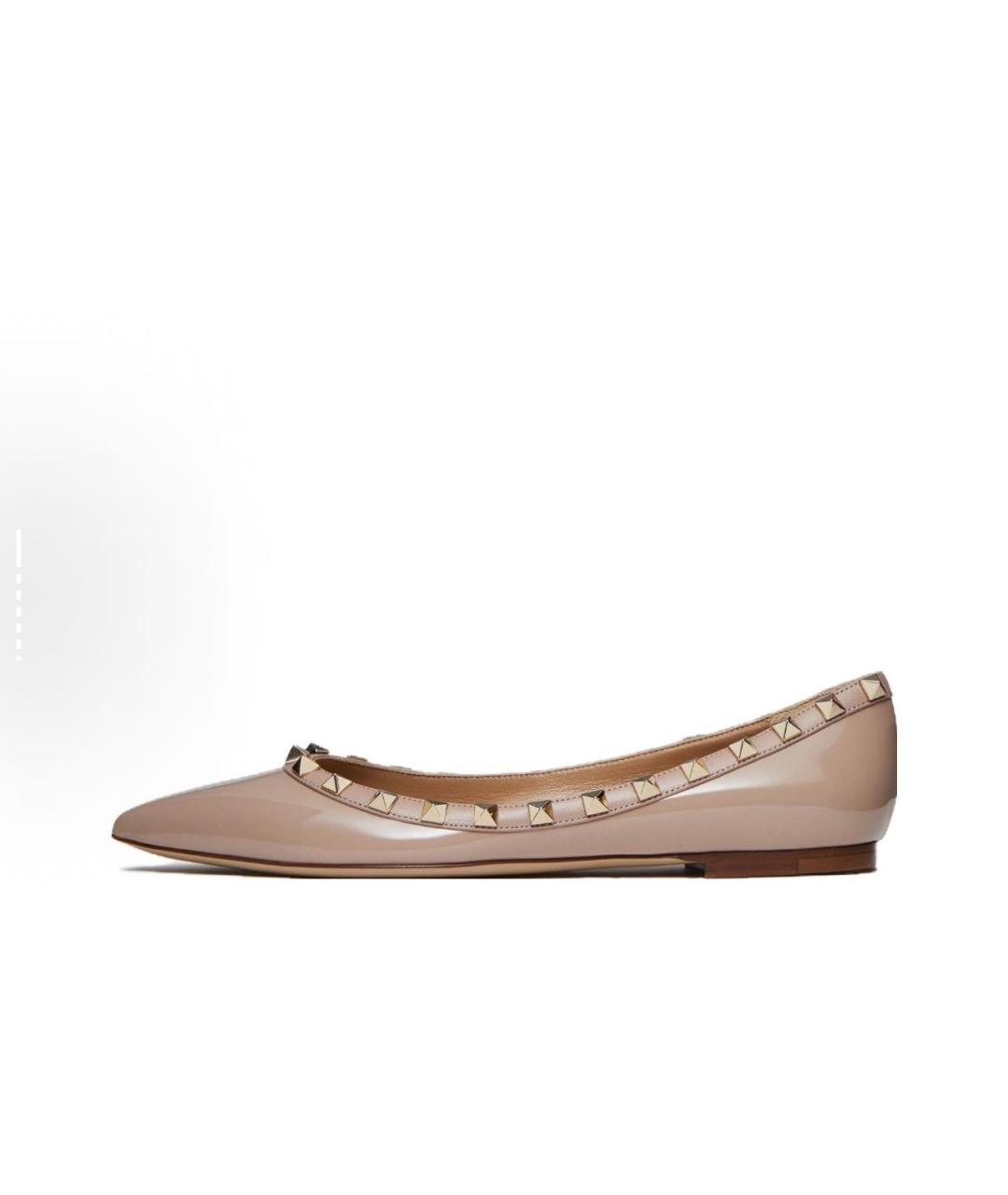 VALENTINO Бежевые туфли из лакированной кожи, фото 2