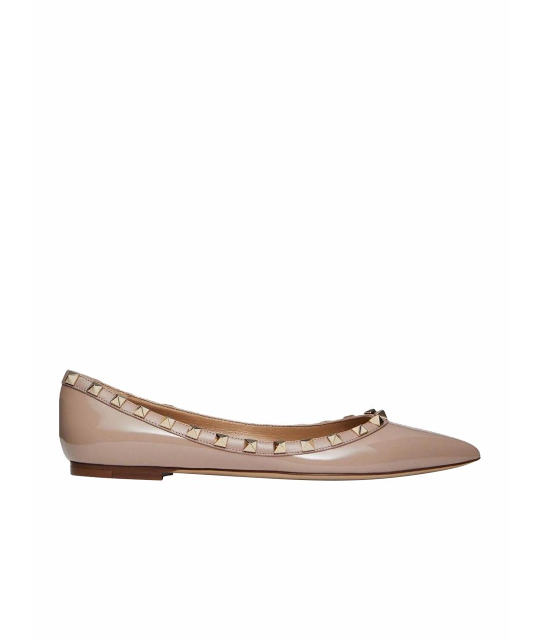 VALENTINO Бежевые туфли из лакированной кожи, фото 1