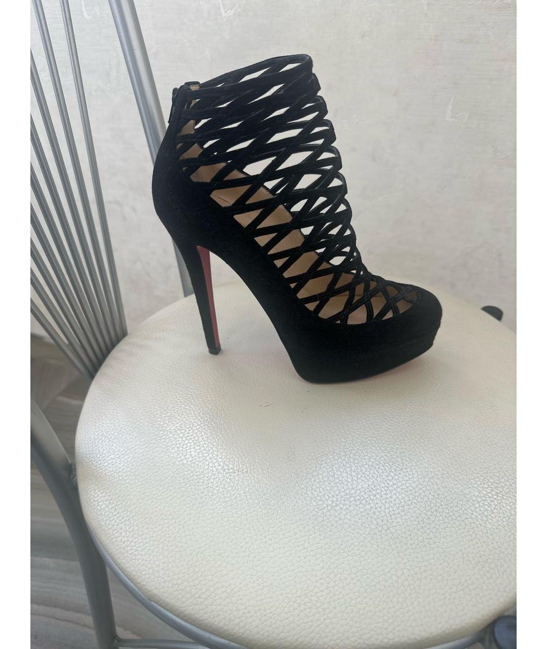 CHRISTIAN LOUBOUTIN Черные замшевые туфли, фото 5