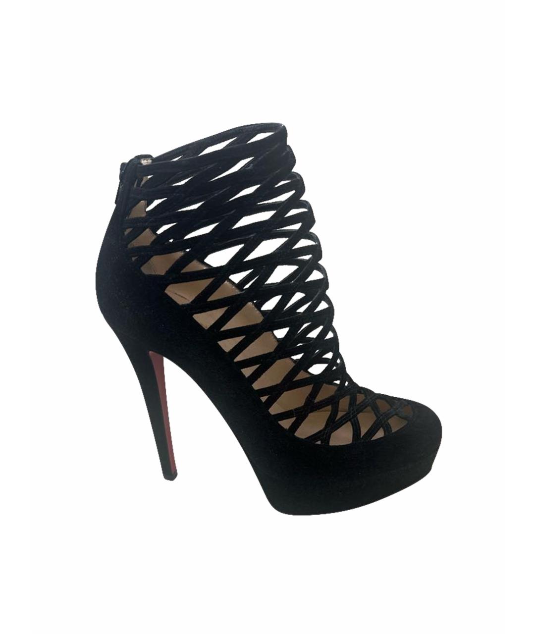 CHRISTIAN LOUBOUTIN Черные замшевые туфли, фото 1