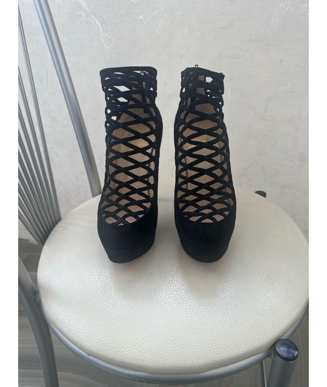 CHRISTIAN LOUBOUTIN Черные замшевые туфли, фото 2