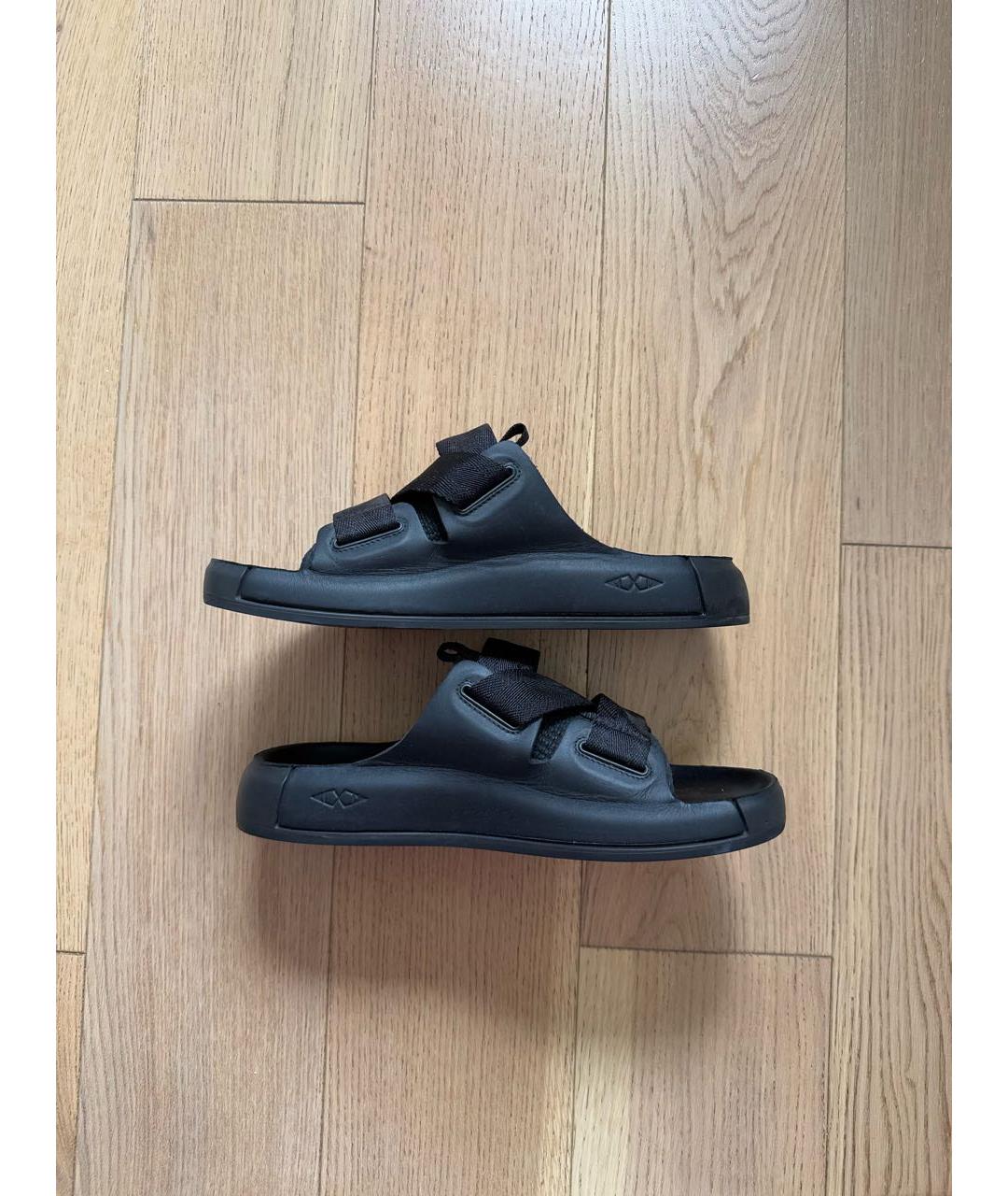 STONE ISLAND SHADOW PROJECT Черные кожаные сандалии, фото 6