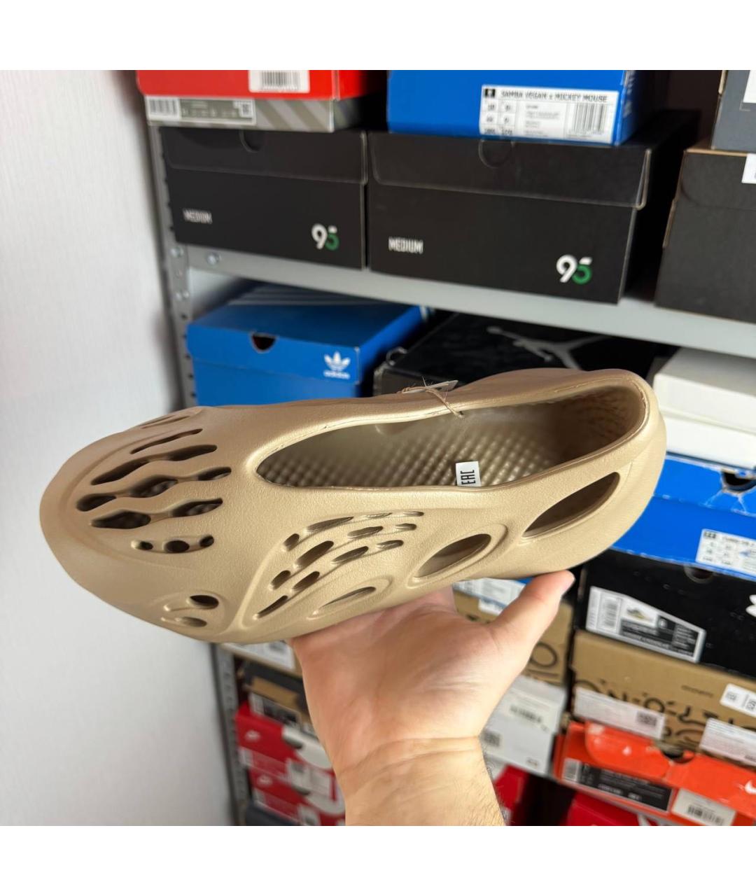 ADIDAS YEEZY Бежевые шлепанцы, фото 4
