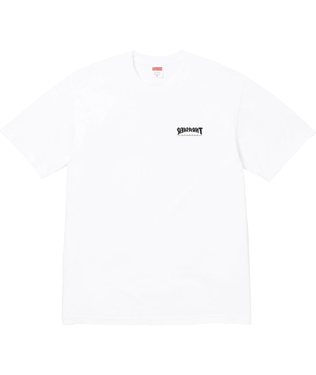 SUPREME Белая хлопковая футболка, фото 2