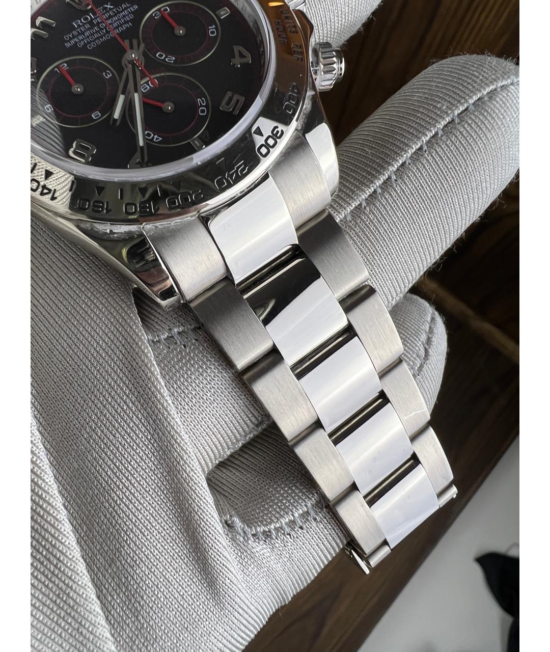 ROLEX Черные часы из белого золота, фото 3