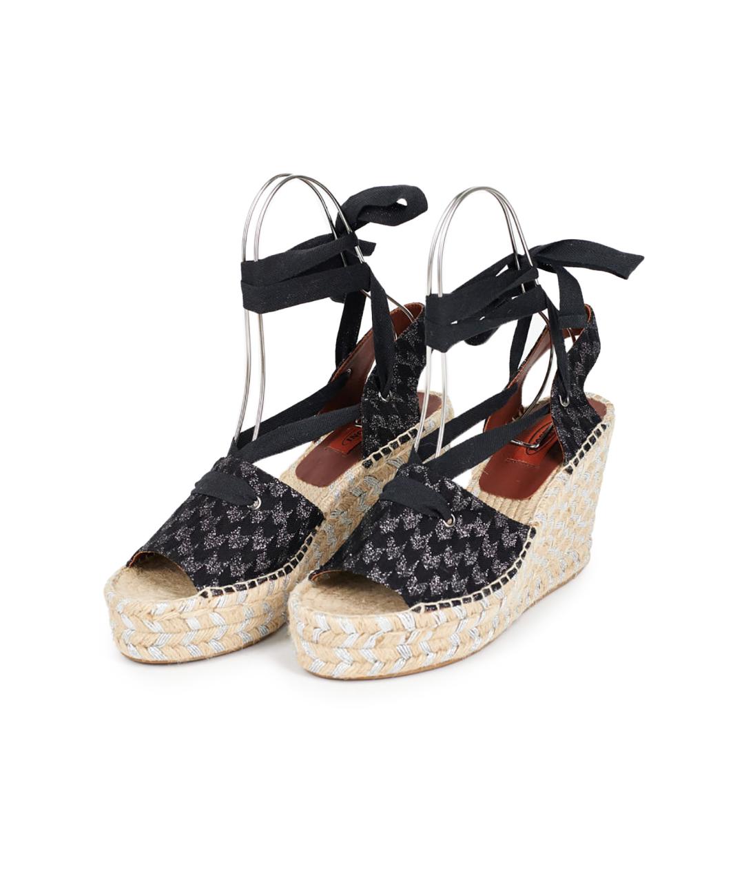 MISSONI Черные текстильные босоножки, фото 5