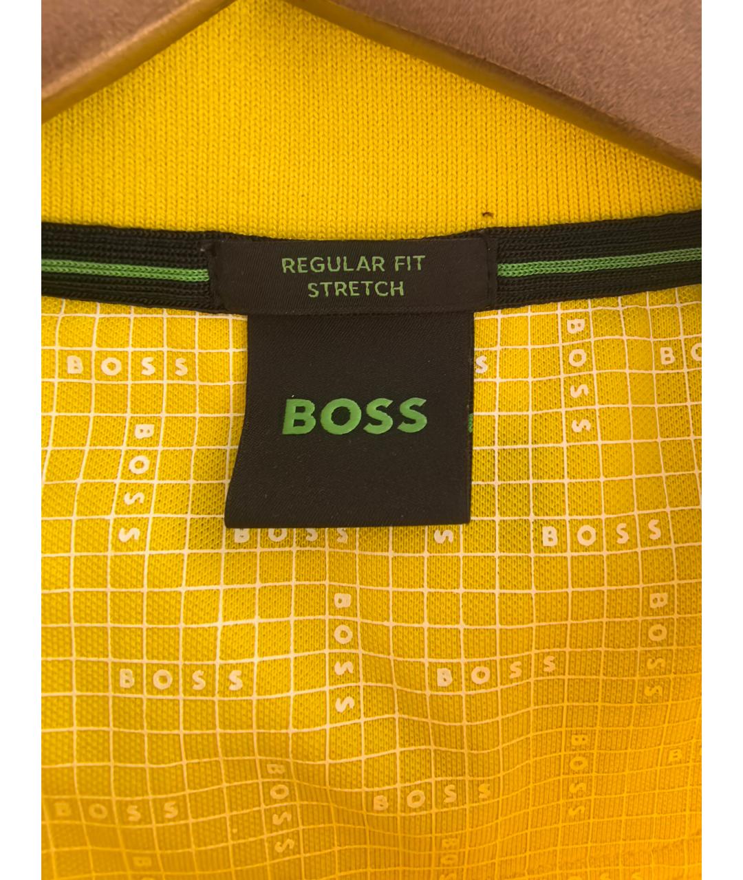 HUGO BOSS Желтое хлопковое поло с коротким рукавом, фото 3