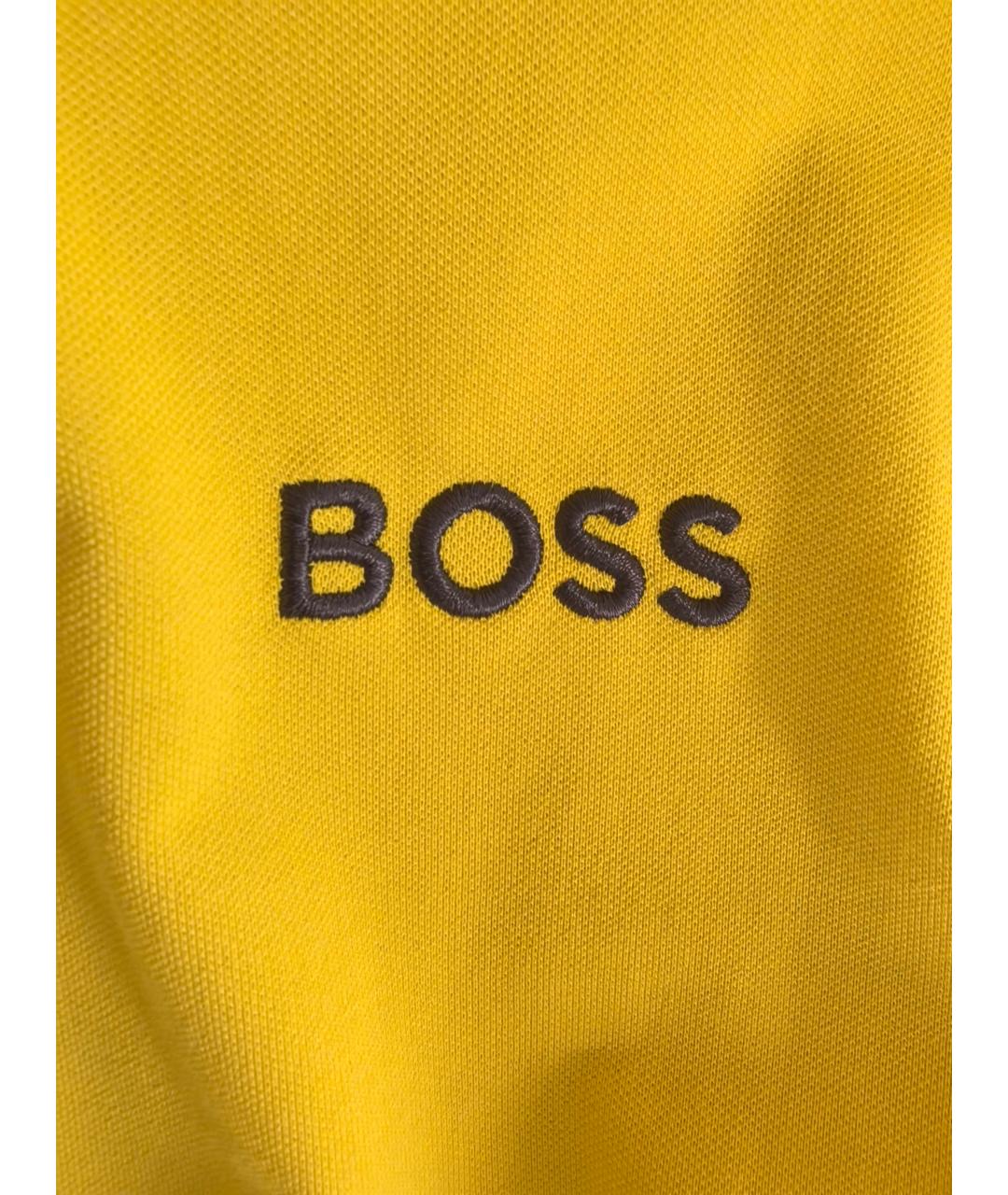 HUGO BOSS Желтое хлопковое поло с коротким рукавом, фото 4