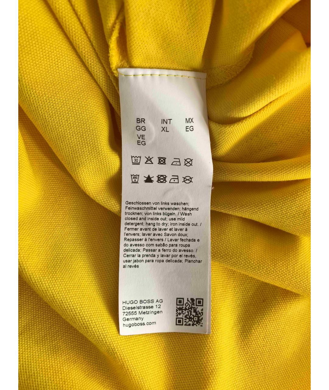 HUGO BOSS Желтое хлопковое поло с коротким рукавом, фото 6