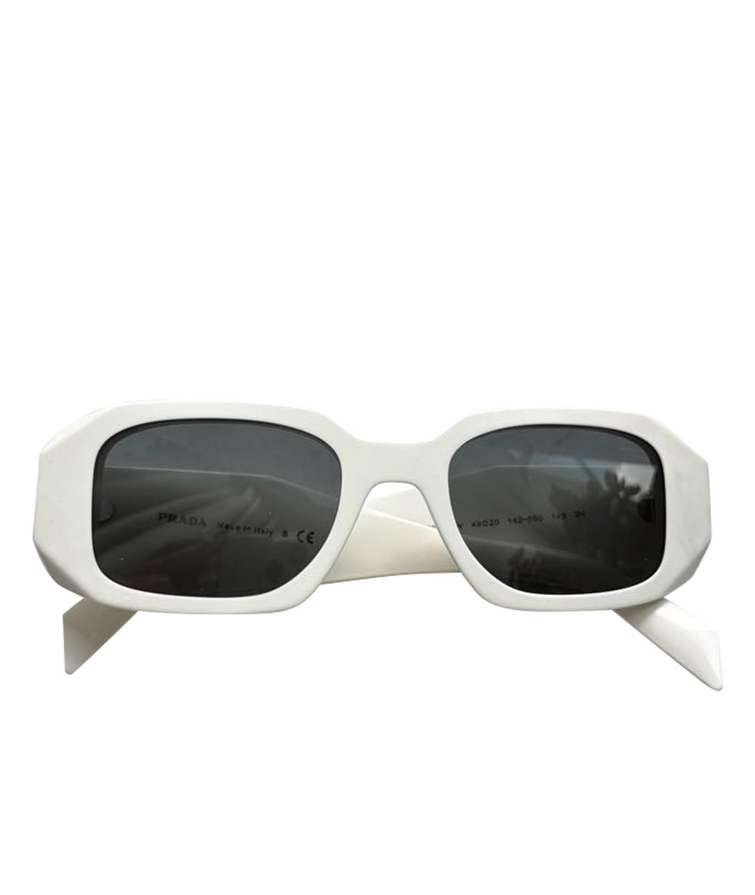 PRADA Белые пластиковые солнцезащитные очки, фото 1