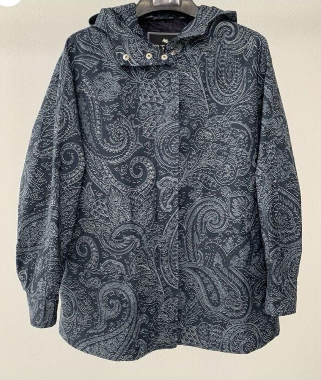 ETRO Темно-синяя полиэстеровая куртка, фото 8