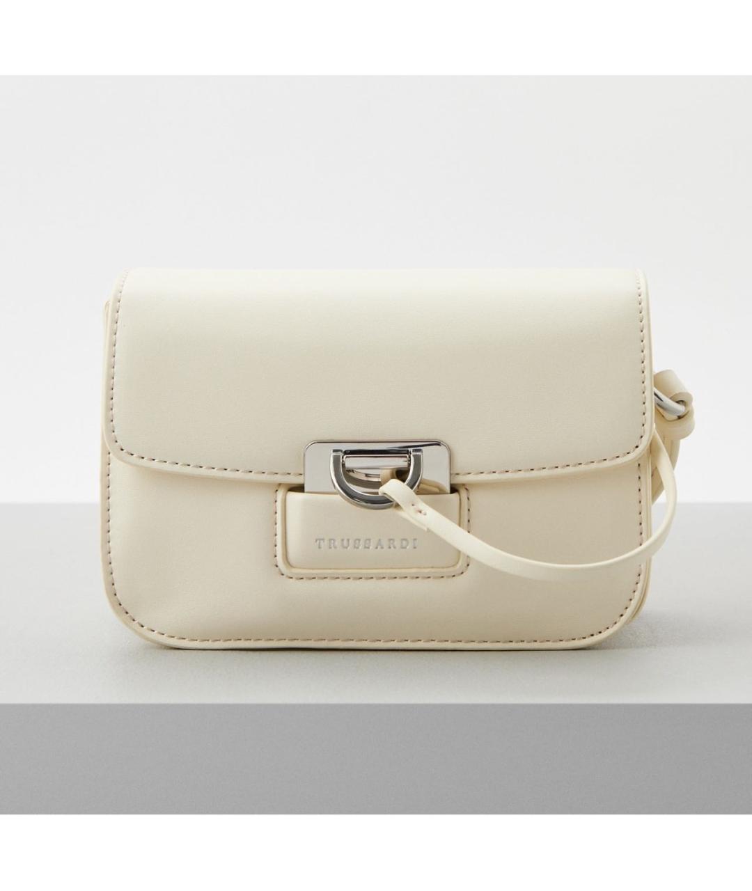 TRUSSARDI Белая сумка через плечо из искусственной кожи, фото 5