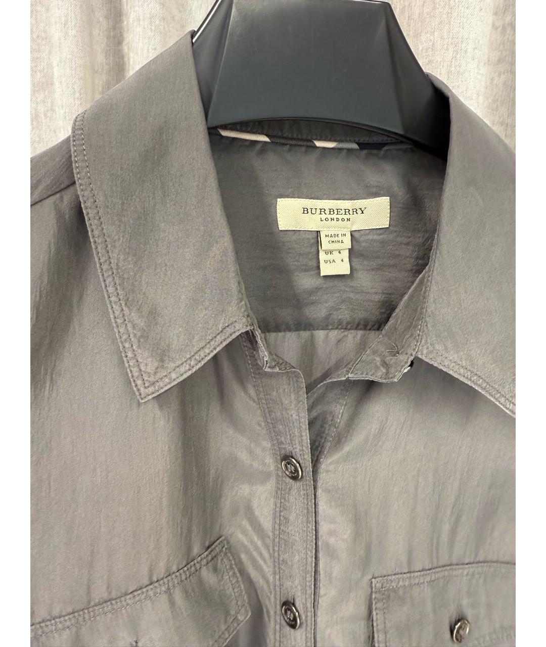 BURBERRY Антрацитовая шелковая блузы, фото 3