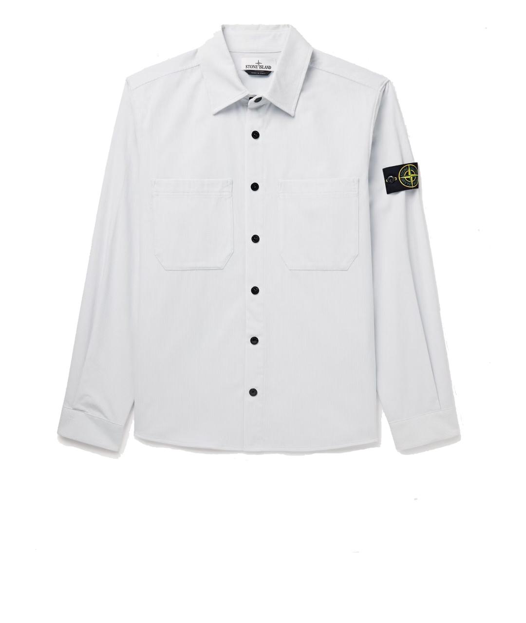 STONE ISLAND Голубая хлопковая кэжуал рубашка, фото 3