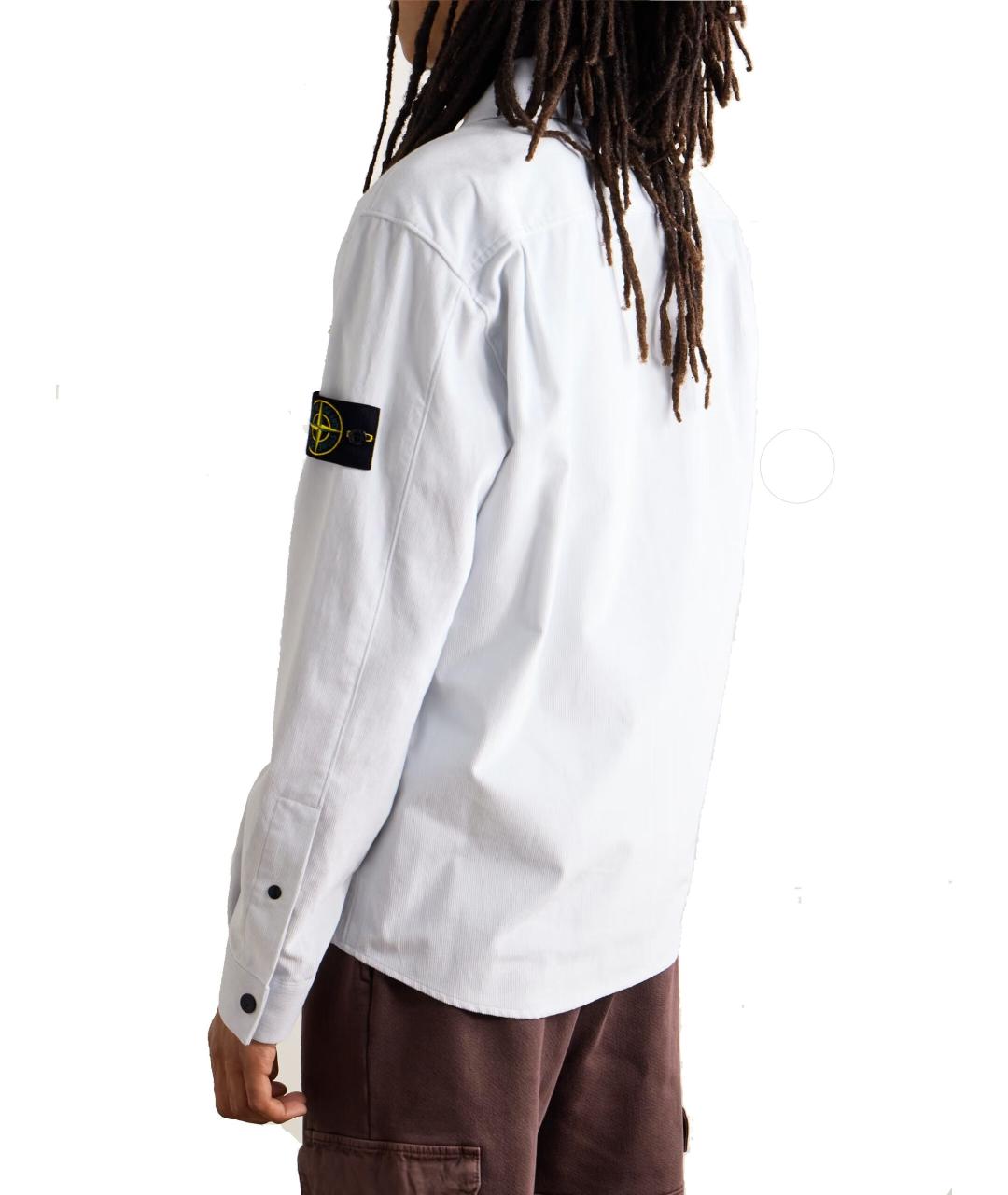 STONE ISLAND Голубая хлопковая кэжуал рубашка, фото 2