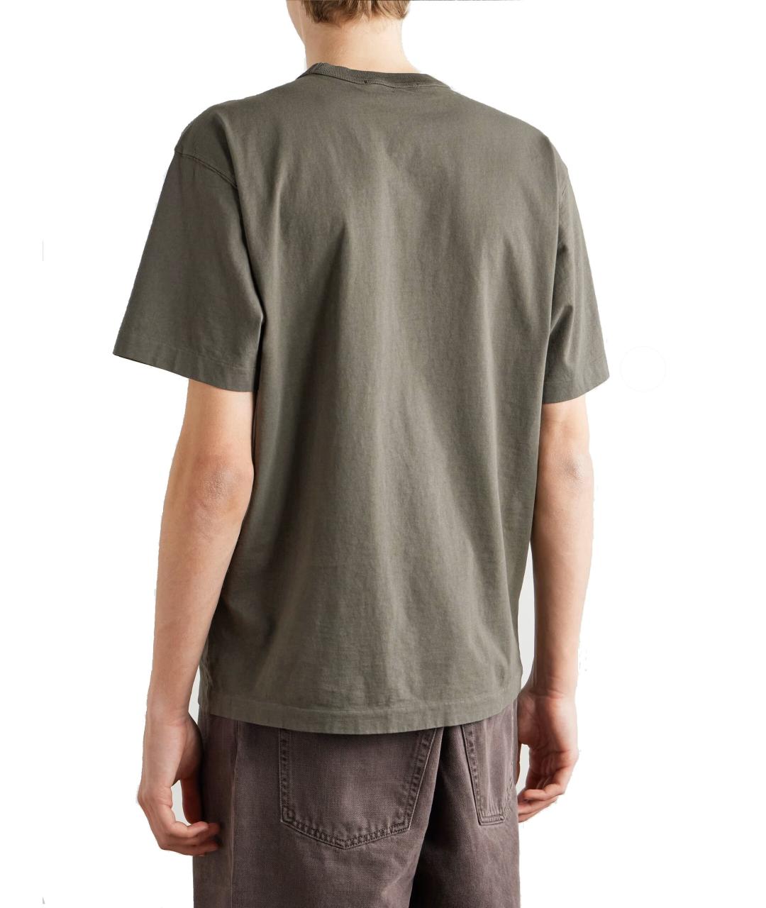 STONE ISLAND Хаки хлопковая футболка, фото 2