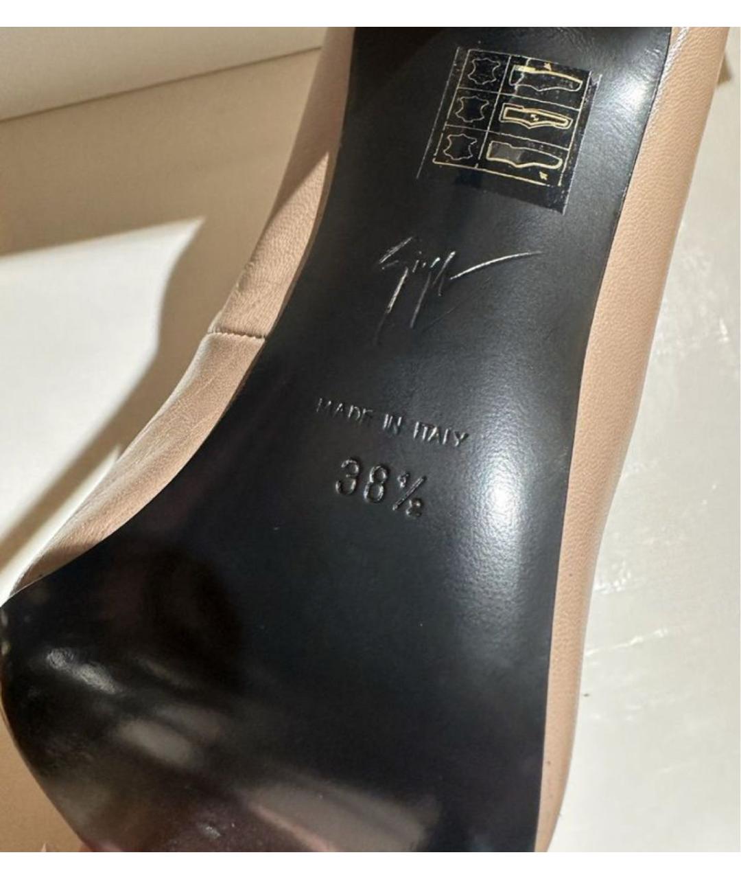 GIUSEPPE ZANOTTI DESIGN Бежевые кожаные туфли, фото 6