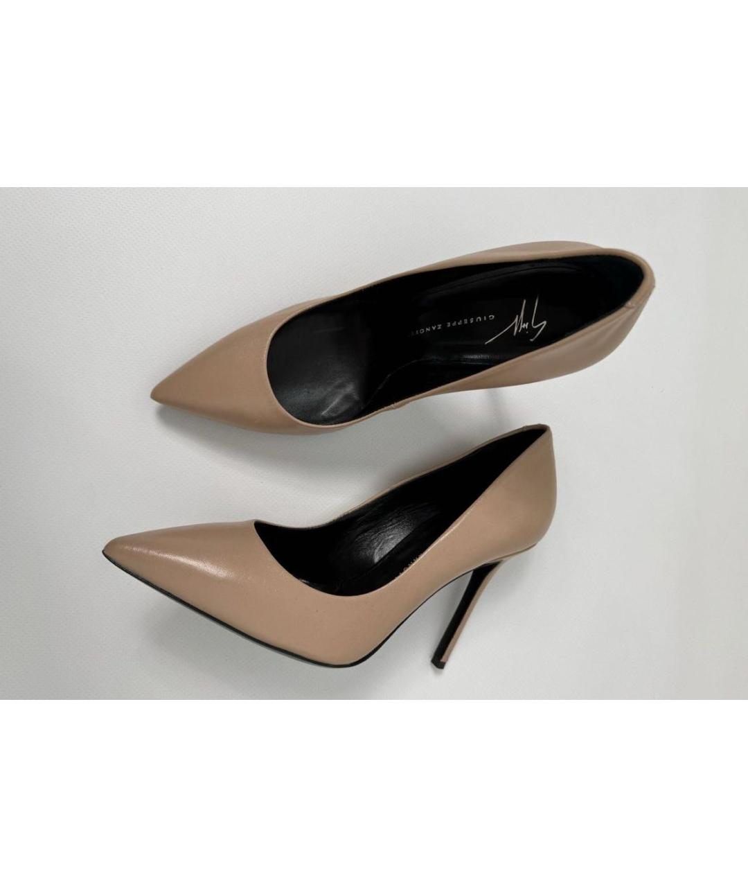 GIUSEPPE ZANOTTI DESIGN Бежевые кожаные туфли, фото 3