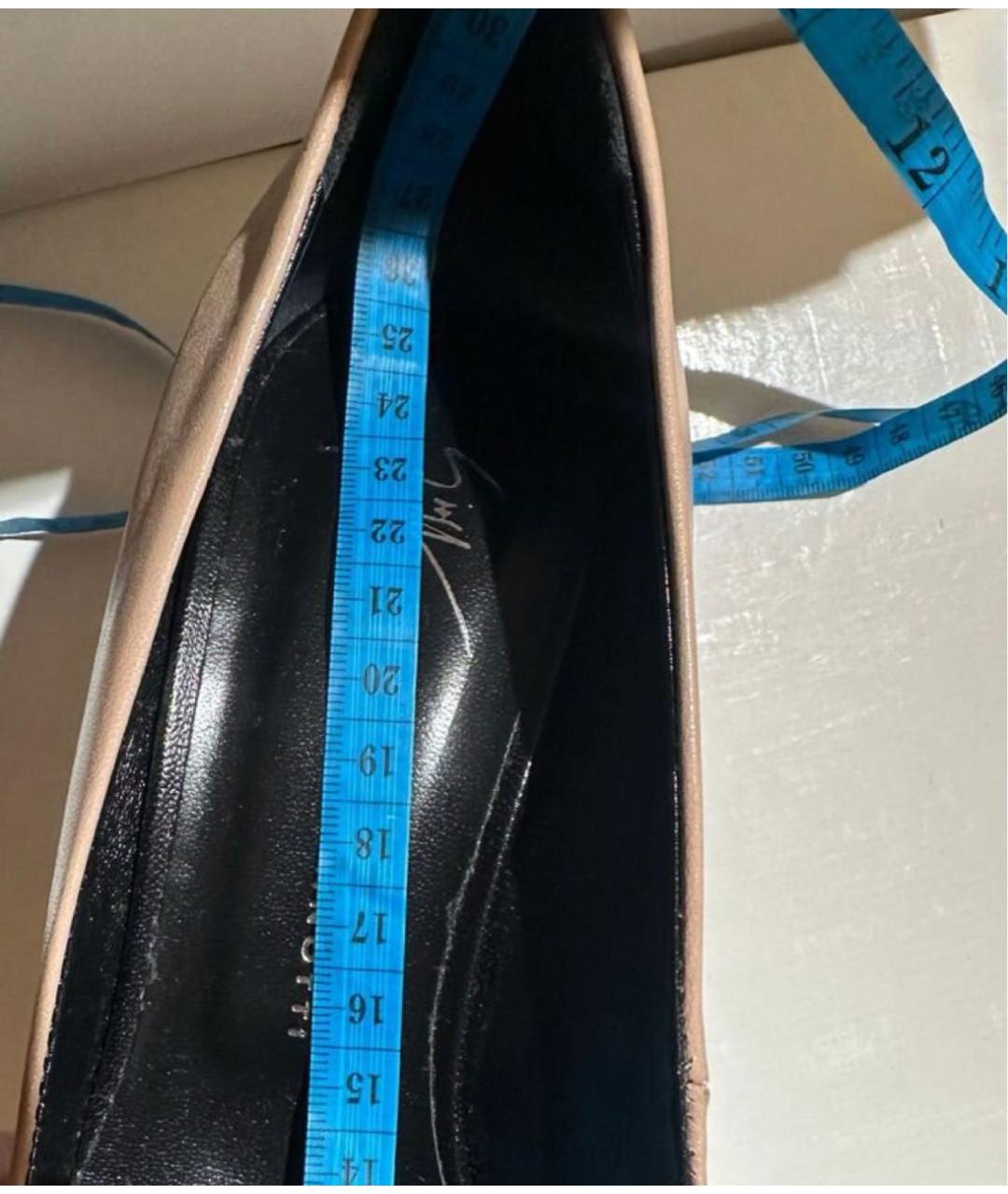 GIUSEPPE ZANOTTI DESIGN Бежевые кожаные туфли, фото 5