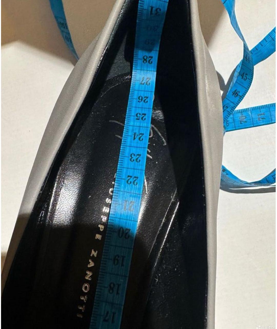 GIUSEPPE ZANOTTI DESIGN Серые кожаные туфли, фото 6
