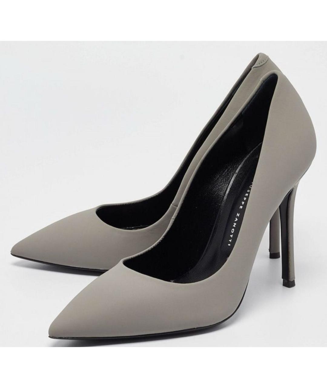 GIUSEPPE ZANOTTI DESIGN Серые кожаные туфли, фото 3