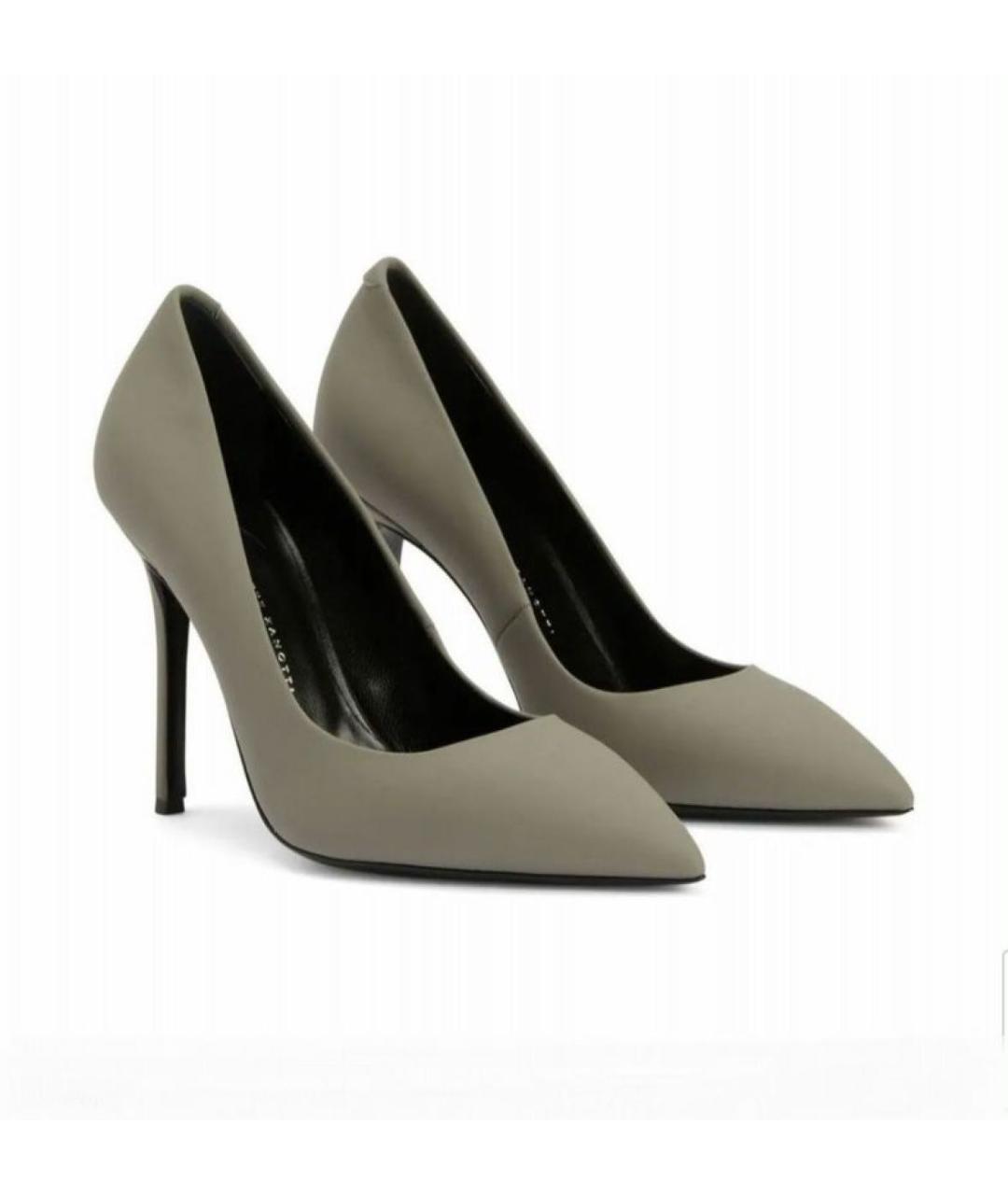 GIUSEPPE ZANOTTI DESIGN Серые кожаные туфли, фото 2