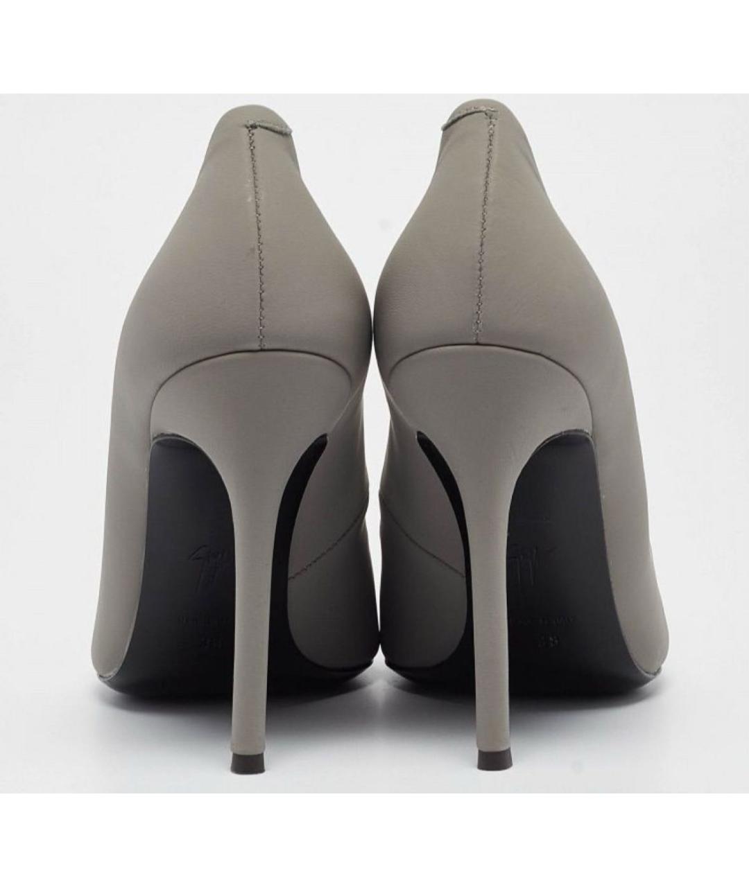GIUSEPPE ZANOTTI DESIGN Серые кожаные туфли, фото 4