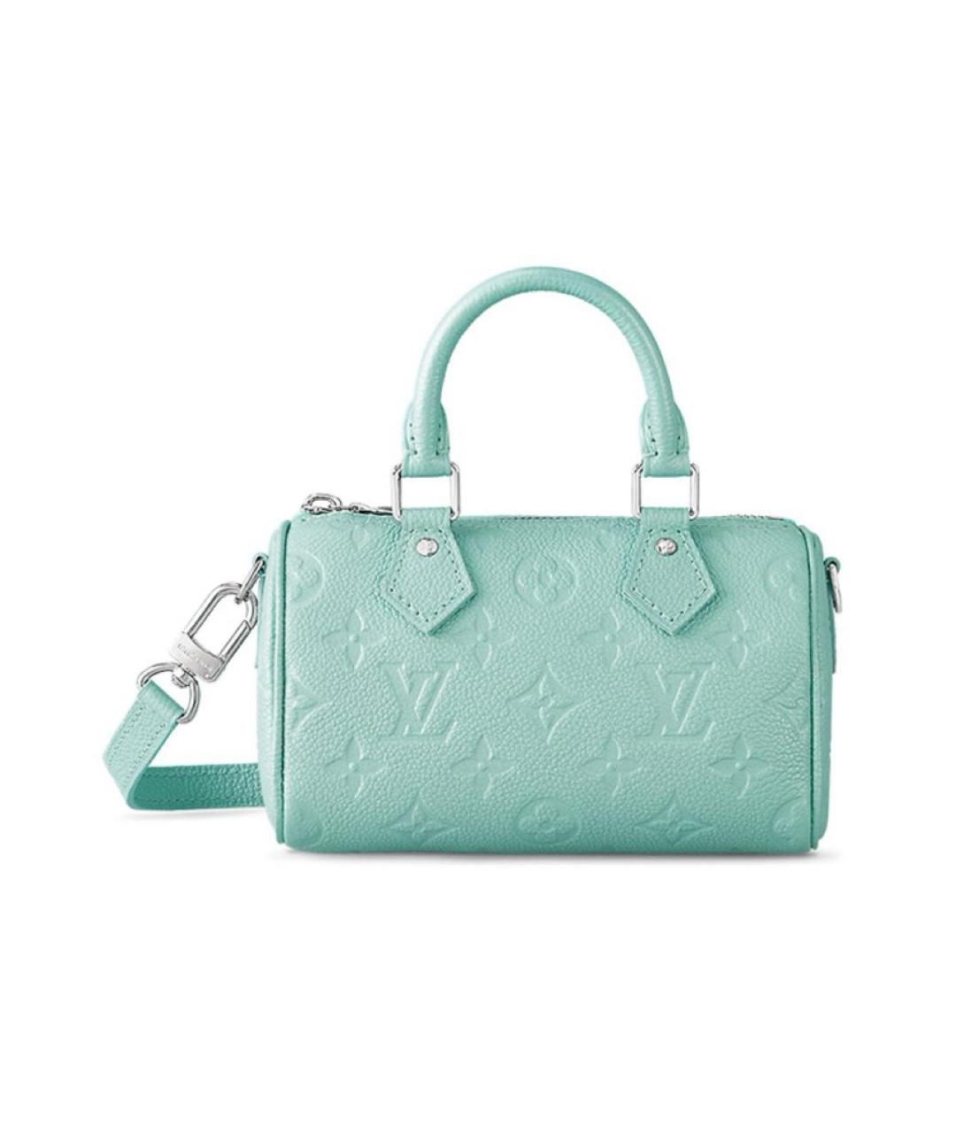 LOUIS VUITTON Бирюзовая кожаная сумка с короткими ручками, фото 1