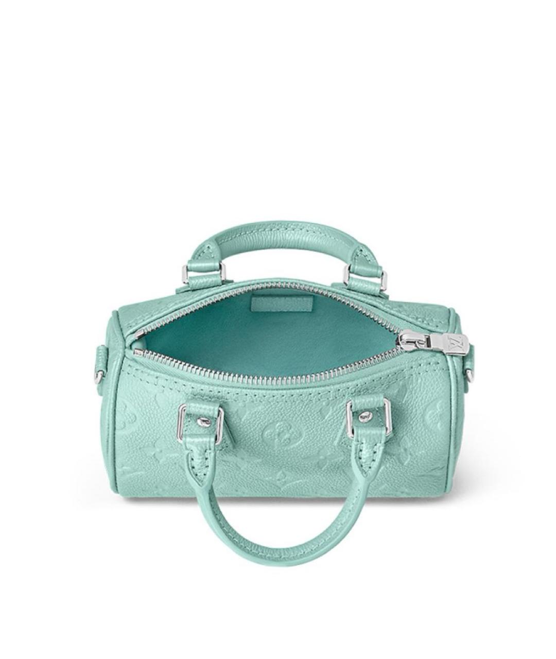 LOUIS VUITTON Бирюзовая кожаная сумка с короткими ручками, фото 3
