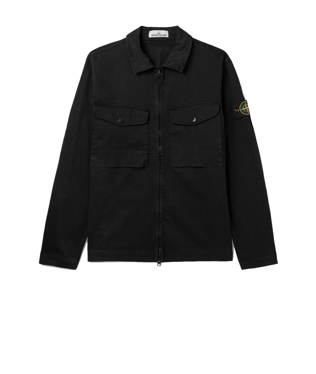 STONE ISLAND Черная хлопковая кэжуал рубашка, фото 3