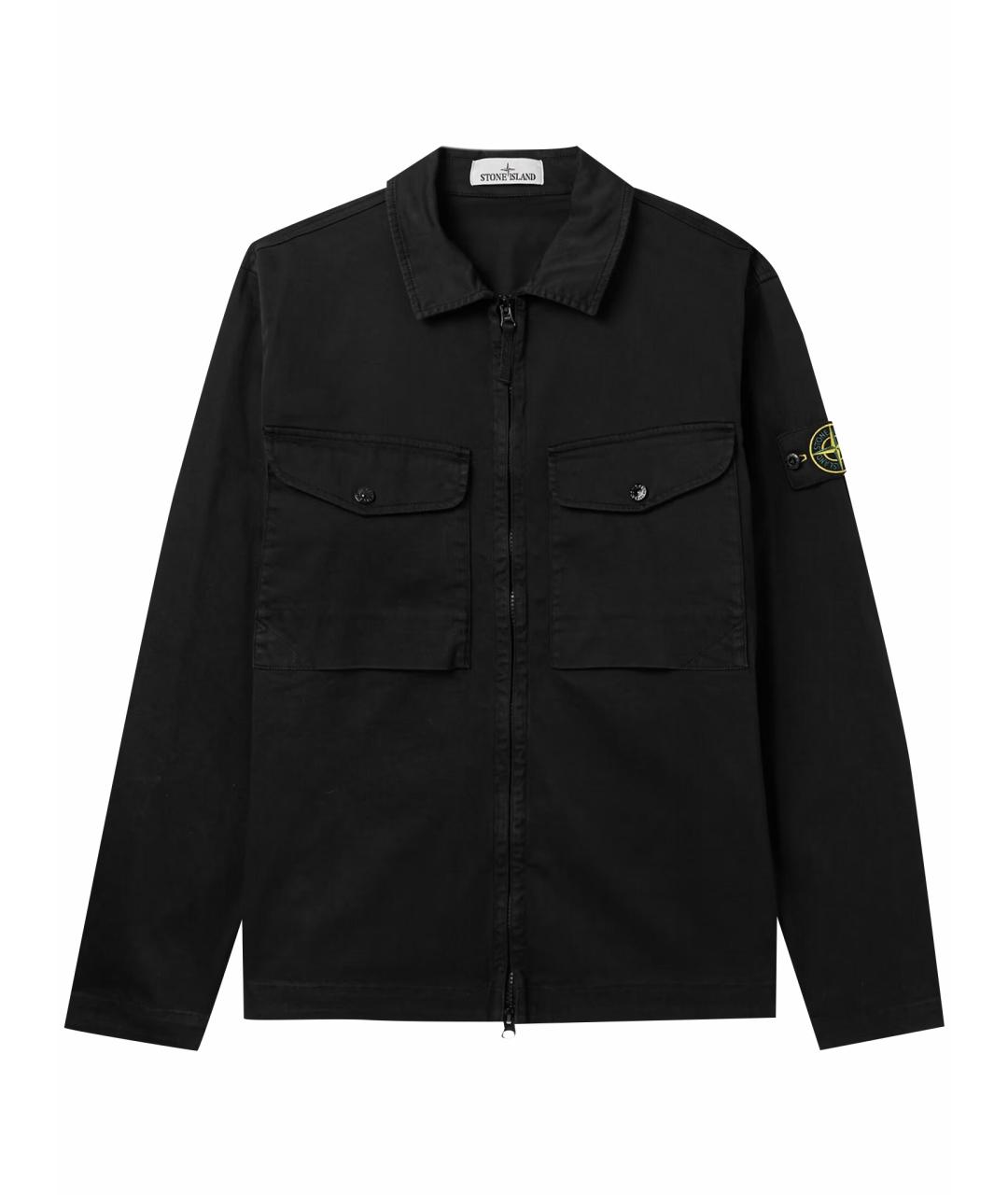 STONE ISLAND Черная хлопковая кэжуал рубашка, фото 1
